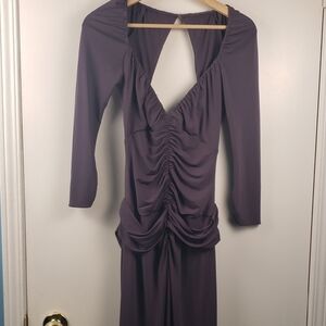 Vera Wang Maxi Deep Purple Backless Dress Size US 4